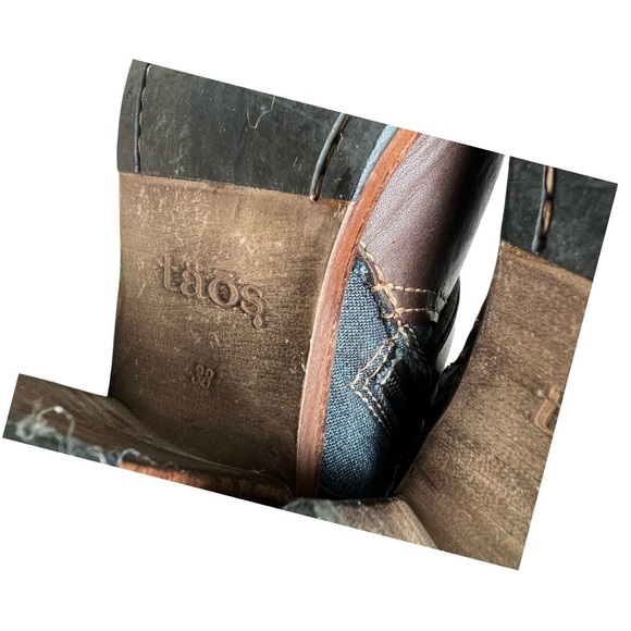 Taos Tombat Leather and Denim Womens Boots. Size 38 or US 7-7.5 - Picture 9 of 9